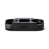 YETI Roadie dual cupholder mounted on wheeled cooler for extra cup space.