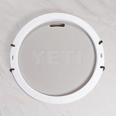 YETI Tank Lid used as a cutting board for outdoor food prep