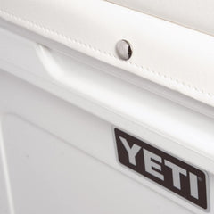 YETI cushion mounted on cooler lid for easy on-board seating