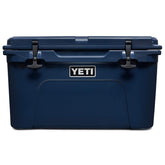 YETI Tundra 45 cooler top view shows rugged portability for outdoor adventures.
