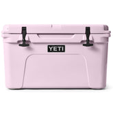 YETI Tundra 45 cooler side view in Cherry Blossom ideal for rugged outdoor storage on camping trips