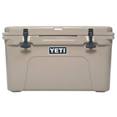 YETI Tundra 45 Desert Tan lid latches secure contents on rugged trips