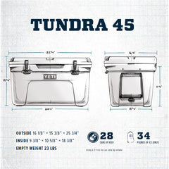 YETI Tundra 45 Rescue Red interior with ice density illustrating long-lasting cooling