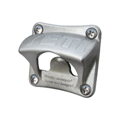 YETI tundra-mount bottle opener secured to surface for convenient outdoor use.