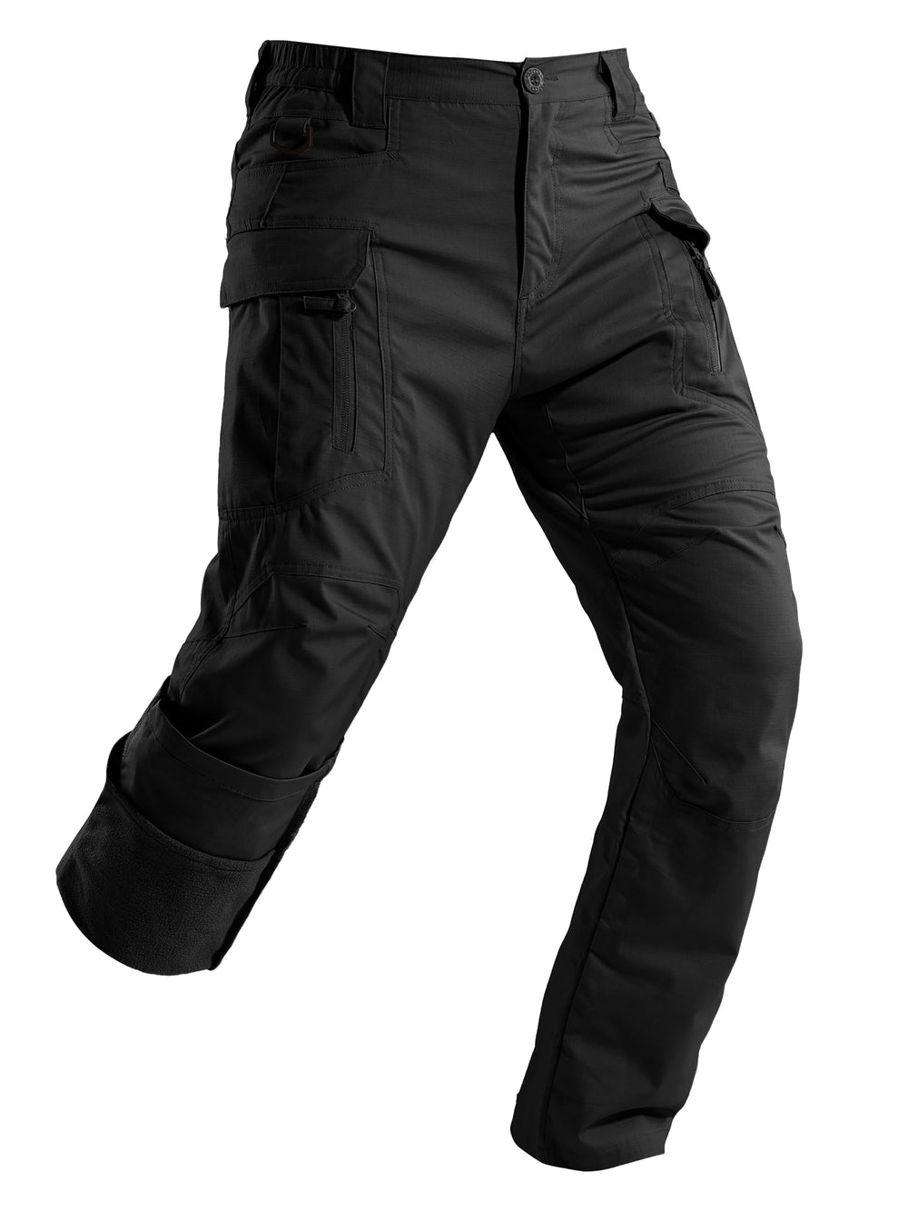 Yevtzl men's fleece lined tactical pants with water-resistant shell for dry cold-weather adventures