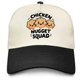 YFKFYTG Chicken Nugget Squad Hat front view, breathable mesh cap for summer wear