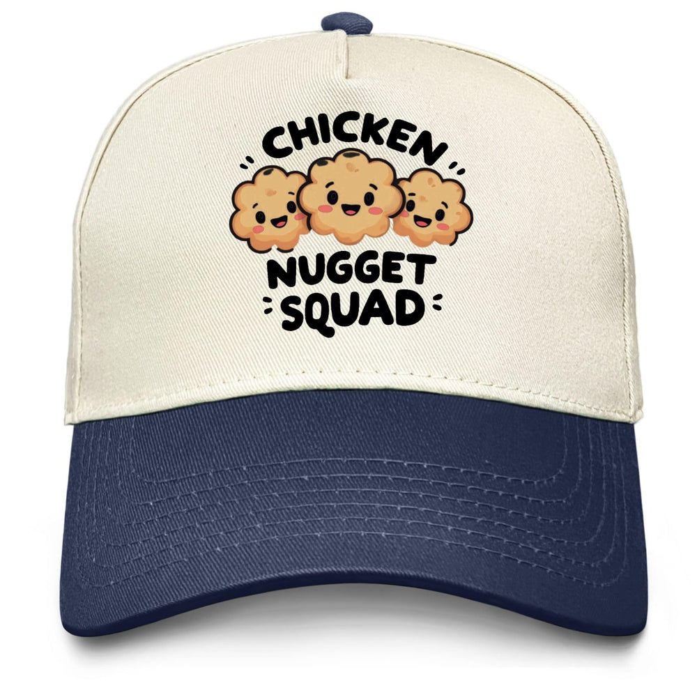 YFKFYTG Chicken Nugget Squad Hat women dark blue front view, breathable comfort for daily wear.