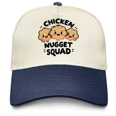 YFKFYTG Chicken Nugget Squad Hat women dark blue front view, breathable comfort for daily wear.