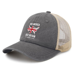 YFKFYTG washed denim trucker hat with back mesh for breathable comfort