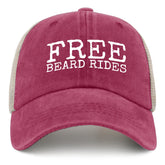 YFKFYTG Free Beard Rides hat front view, stylish vintage look for sunny days.