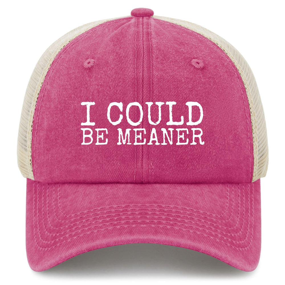 YFKFYTG I Could Be Meaner Hat pink front view, comfortable daily wear