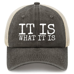 YFKFYTG It Is What It Is hat front view for casual, playful style