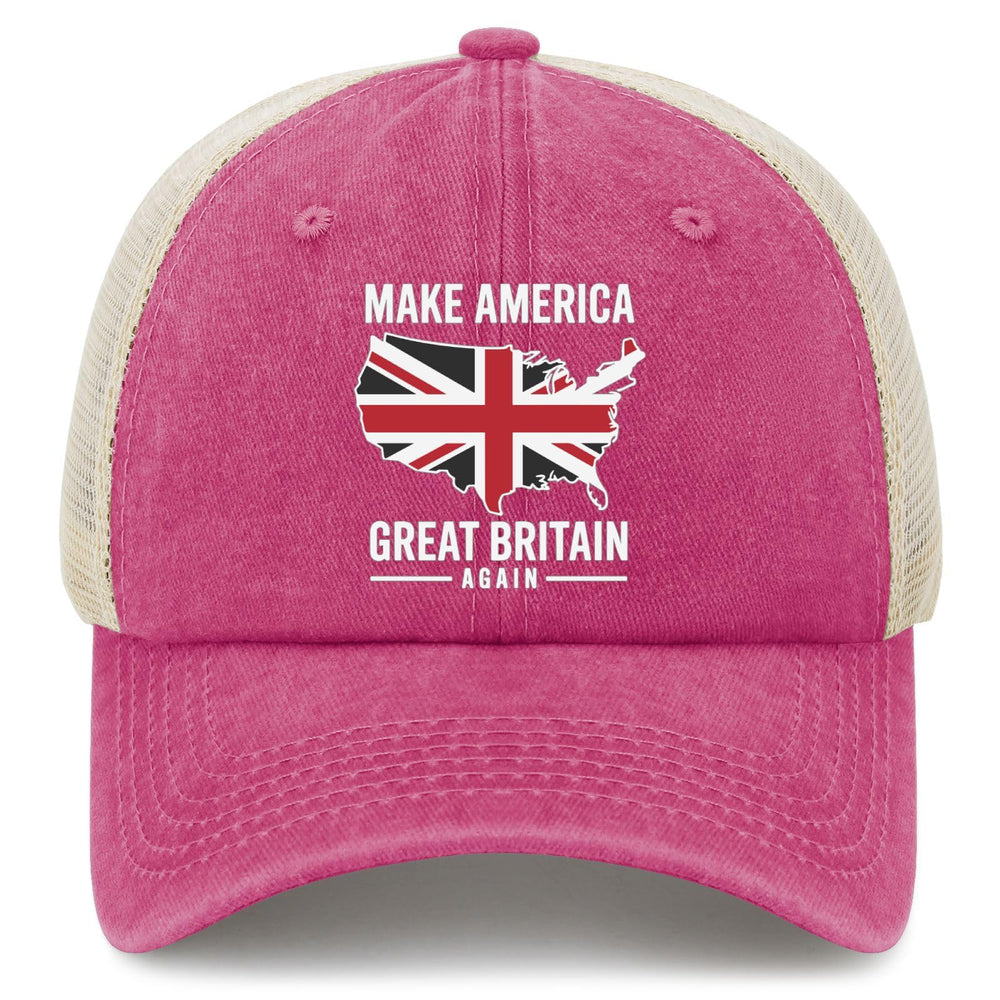 YFKFYTG Make America Great Britain Again hat front view highlighting breathable mesh for everyday wear.