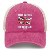 YFKFYTG Make America Great Britain Again hat front view highlighting breathable mesh for everyday wear.
