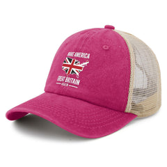 YFKFYTG Make America Great Britain Again hat side view shows retro denim style and comfort.