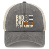 YFKFYTG Retro Bad Day to Be A Beer cap front view for casual humor