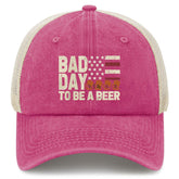 YFKFYTG retro beer hat front view, casual everyday style.
