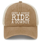 YFKFYTG Save a Horse Ride a Cowboy hat trucker cap for casual wear and gifting.