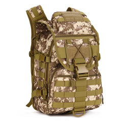 YFNT tactical backpack desert camouflage front view for rugged outdoors