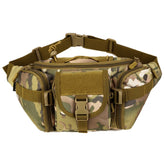 YFNT Tactical Waist Bag front view highlights compact organization for hiking.