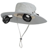 YIFOCO 2-in-1 hat fan worn for hands-free cooling during outdoor activities.