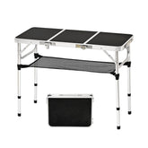 YihuiKo 3ft folding table assembled for easy outdoor setup.