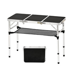 YihuiKo 3ft folding table assembled for easy outdoor setup.
