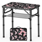 YihuiKo small camping table with butterfly pattern for portable outdoor dining.
