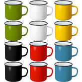 Yinder enamel camping mug forest green with handle, sturdy outdoor coffee companion.