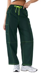 YIPINK women's hiking cargo pants front view shows lightweight fabric for travel comfort