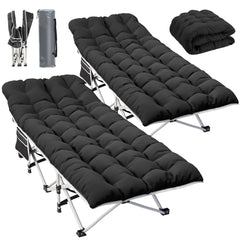 YITAHOME camping cot with one-piece mattress for outdoor comfort.