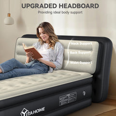 Durable flocked top and PVC surface on the YITAHOME air mattress