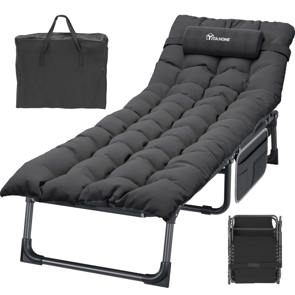 YITAHOME XL camping cot with mattress, easy assembly for outdoor comfort