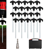 YIYAO screw-in tent stake 8inch for secure hold on varied ground.