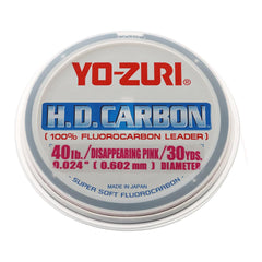 Yo-Zuri 30-Yard HD Pink Fluorocarbon Leader on spool for low visibility in saltwater