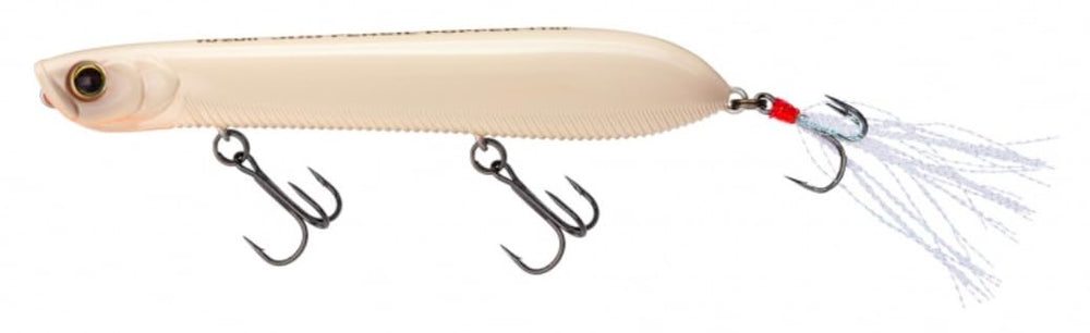 Yo-Zuri 3DB Pencil Popper front view showing water-spitting action for long casts.