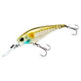 Yo-Zuri 3DR-X Shad Ghost Ayu front view with prism finish reflecting light
