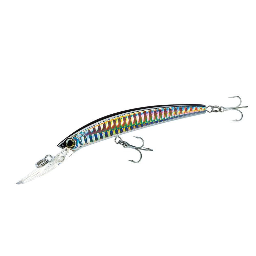 Yo-Zuri Crystal Minnow Deep Diver lure in silver-black with high visibility.