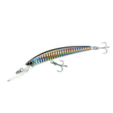 Yo-Zuri Crystal Minnow Deep Diver lure in silver-black with high visibility.