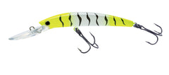 Yo-Zuri Crystal Minnow Deep Diver Walleye Chartreuse Tiger lure for freshwater trolling