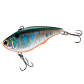 Yo-Zuri R1159-GT Rattl'N Vibe lure side view, green-silver finish, loud rattle boosts casts