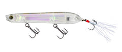 Yo-Zuri 3DB Pencil Popper front view in clear enhances topwater strike visibility