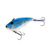 Yo-Zuri RattlN Vibe Mini 40mm blue chrome side view showing compact wobble for panfish.