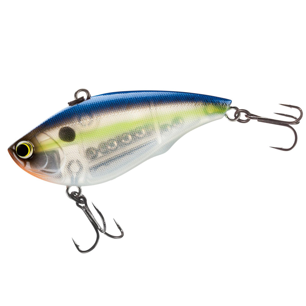 Yo-Zuri Rattl'N Vibe sinking lure in ghost pearl blue, ideal for vertical jigging.