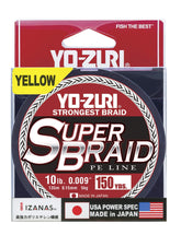 Yo-Zuri Super Braid 150 yd yellow spool for high visibility bite detection.