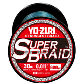 Yo-Zuri Superbraid 600yd blue braid spool showing smooth surface for stealthy casting.