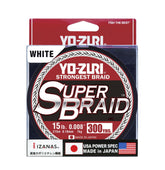 Yo-Zuri SuperBraid White spool close-up showing smooth line and abrasion resistance
