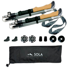 Yocaher SOLA trekking poles collapsible design for easy packing and transport