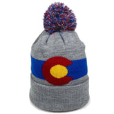 YoColorado vintage Colorado flag beanie with multicolor design keeps you warm on cold hikes