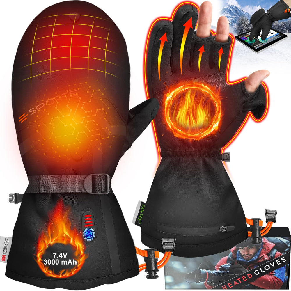 YOHHOS heated gloves battery display shows remaining power for planning warmth